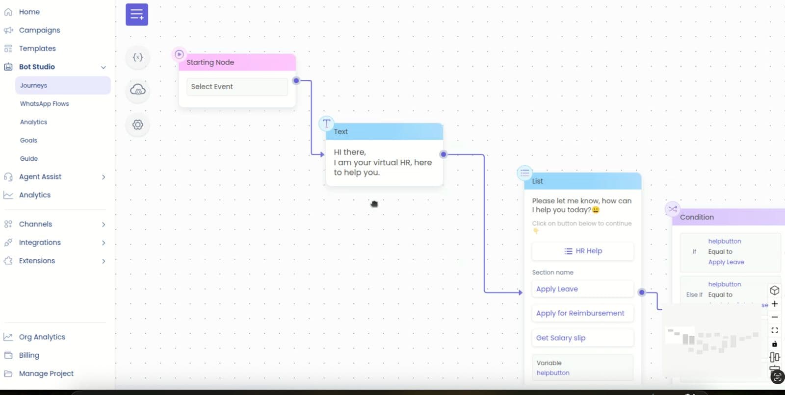 Chatbot platform interface